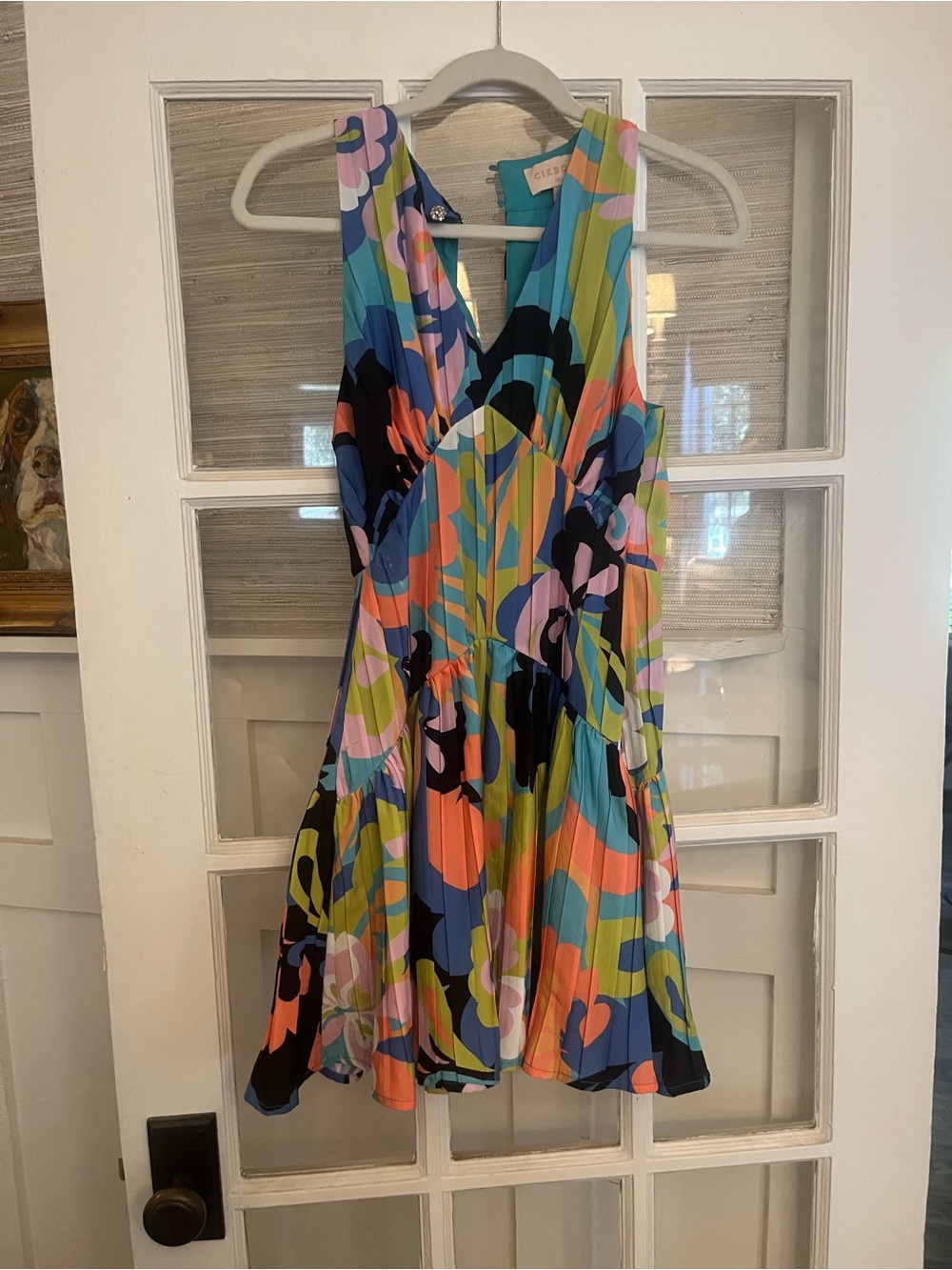 Sleeveless Abstract Floral Mini Dress in Multicolor - Cielo